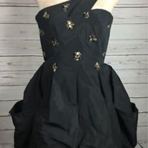 BCBG Maxazria Sz 4Dress Black Jewelled Embellished